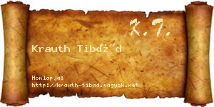 Krauth Tibád névjegykártya